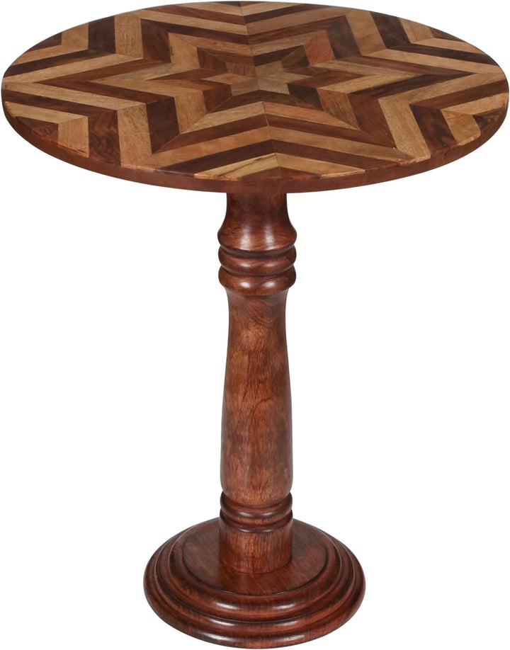 Coffee Table, Round Side Table, Wood Accent Table, 18X21