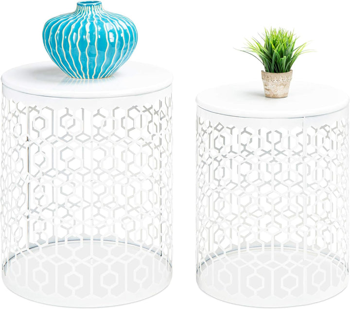 Metal Accent Table, Set of 2 - White