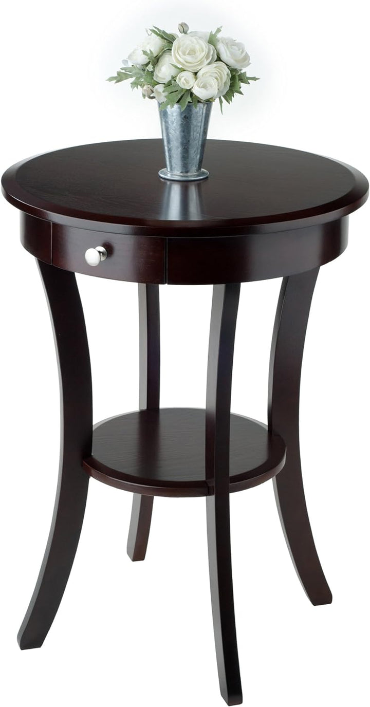 Wood Sasha Accent Table, Cappuccino, 20x20x27