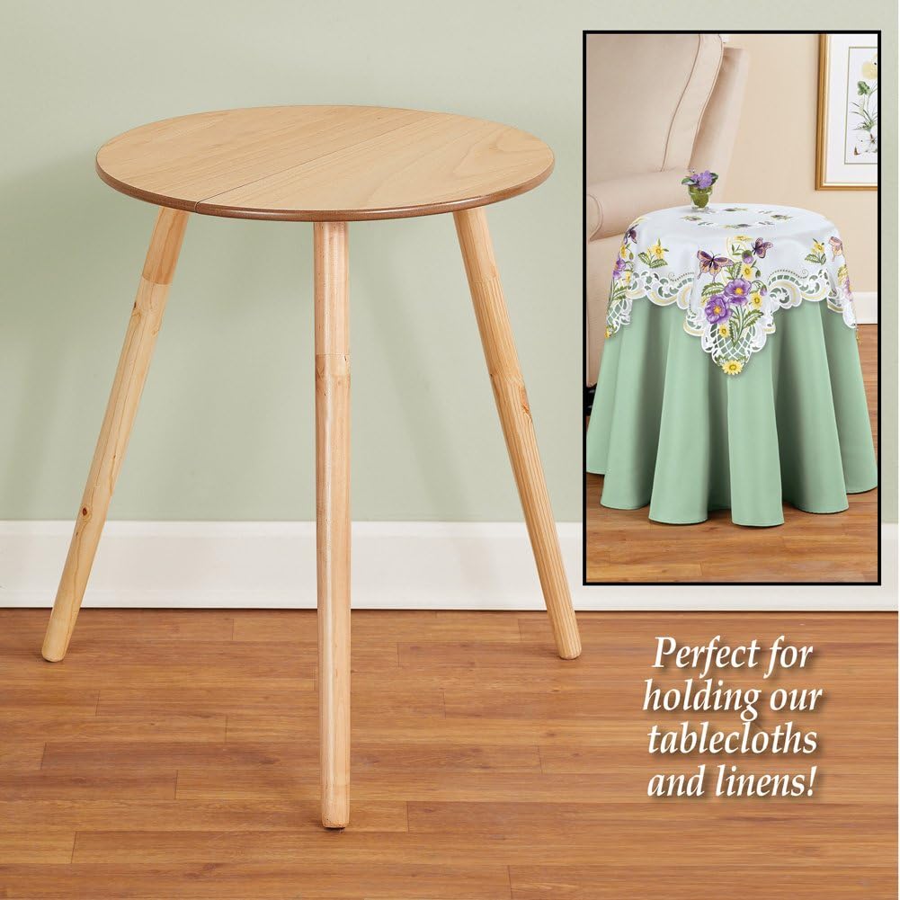 Wooden Round Side Accent Table, 20 Diameter