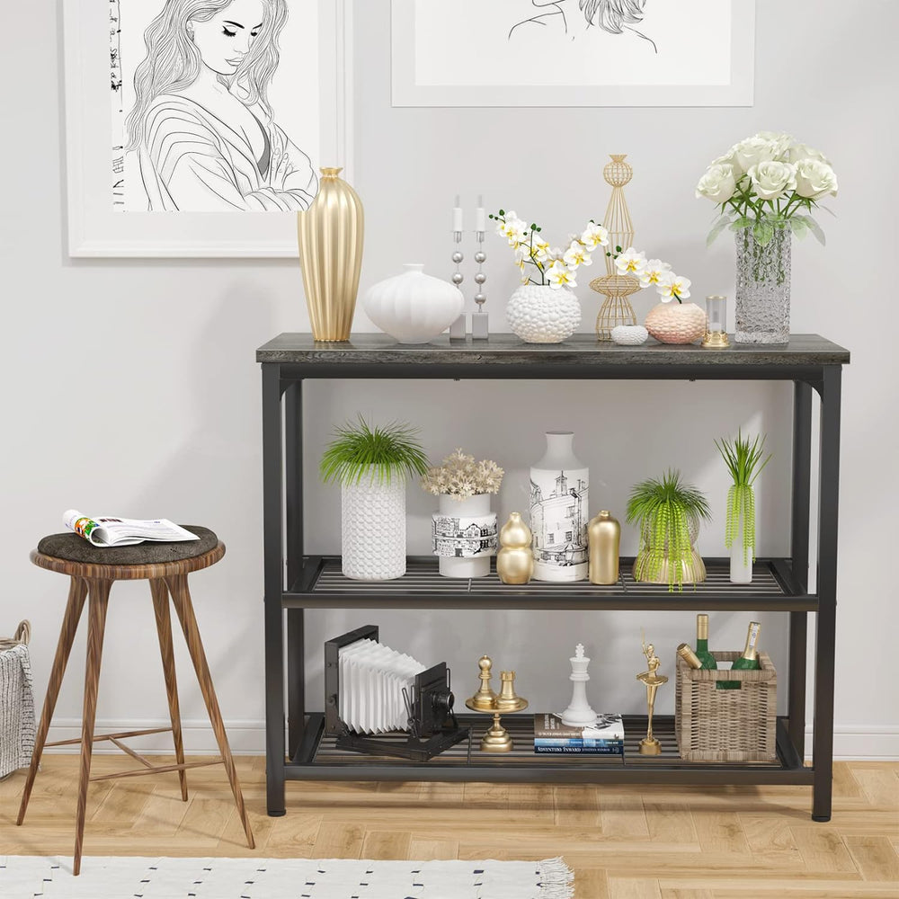 Small Console Table, Sofa Table, 32", Grey