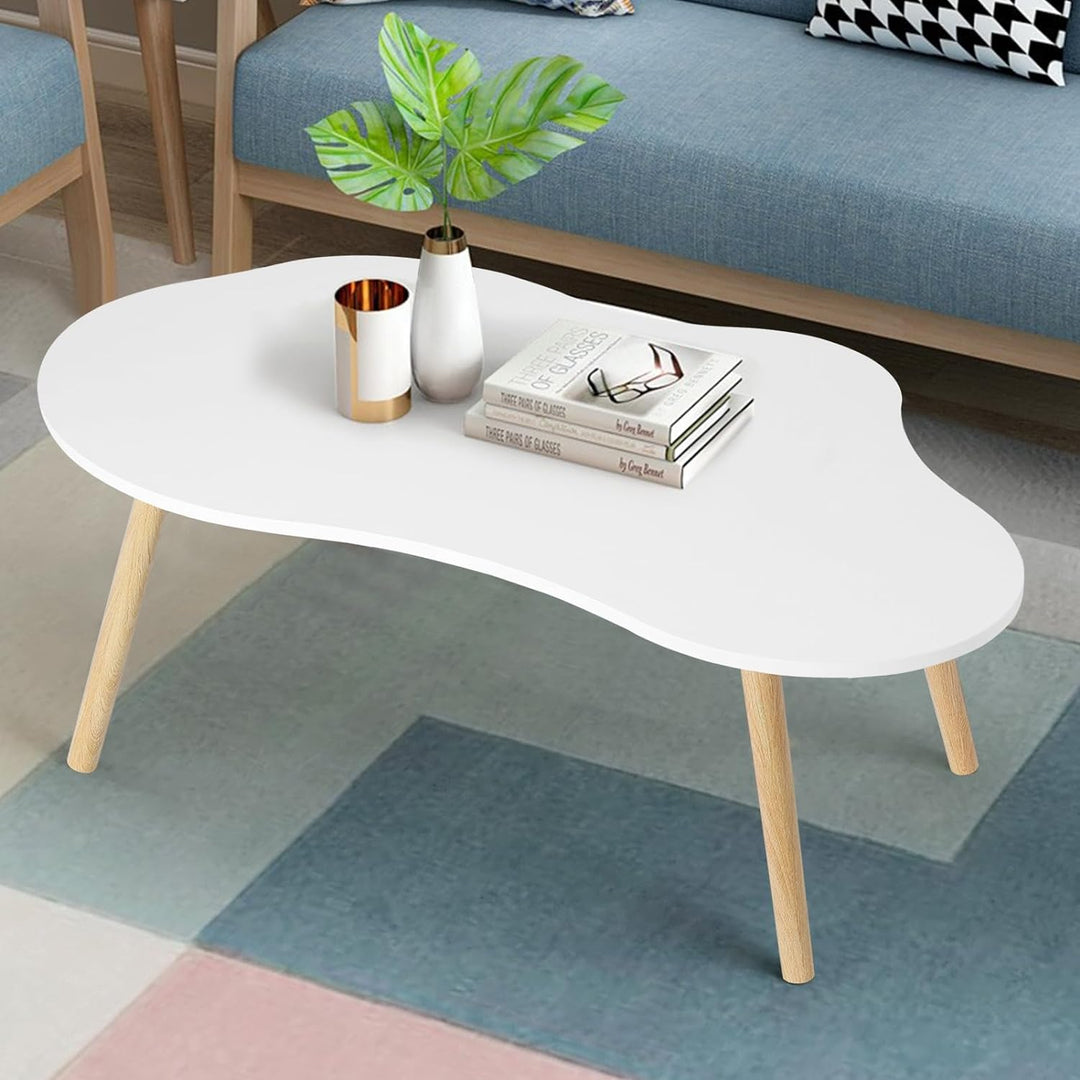 Small Cloud-Shaped Modern Minimalist Coffee Table, White