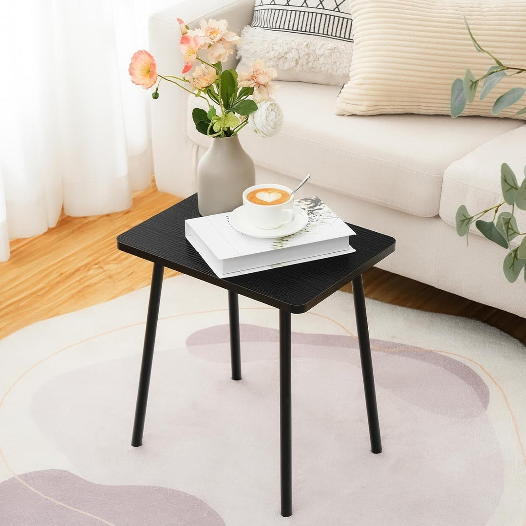 Side Table, Small Accent Table for Small Spaces, Black