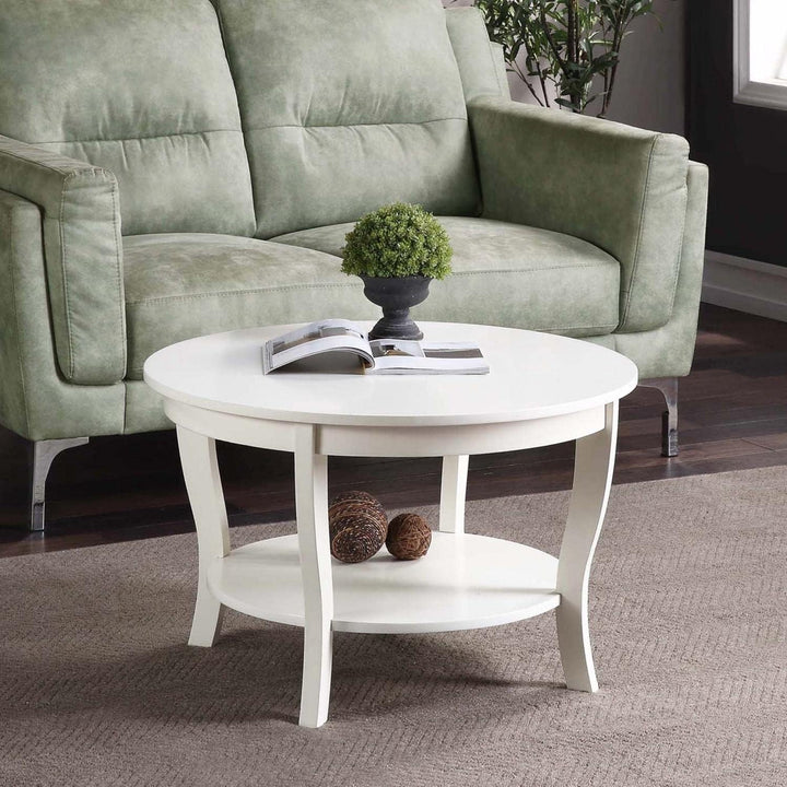 Convenience Concepts American Heritage Round Coffee Table, White