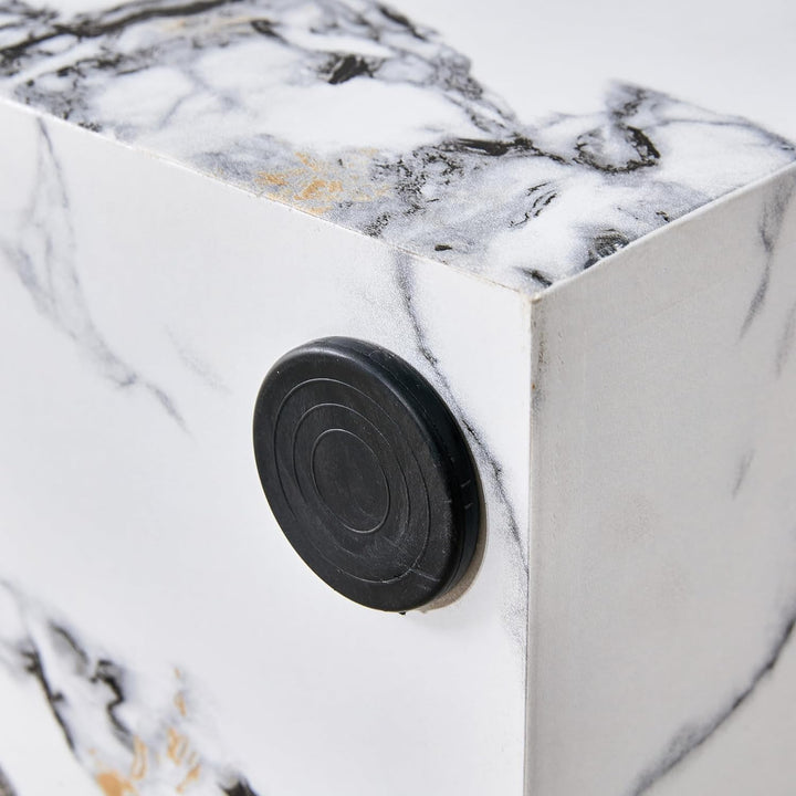 Elegant Marble-Look Coffee Table, 39.37" Marble White