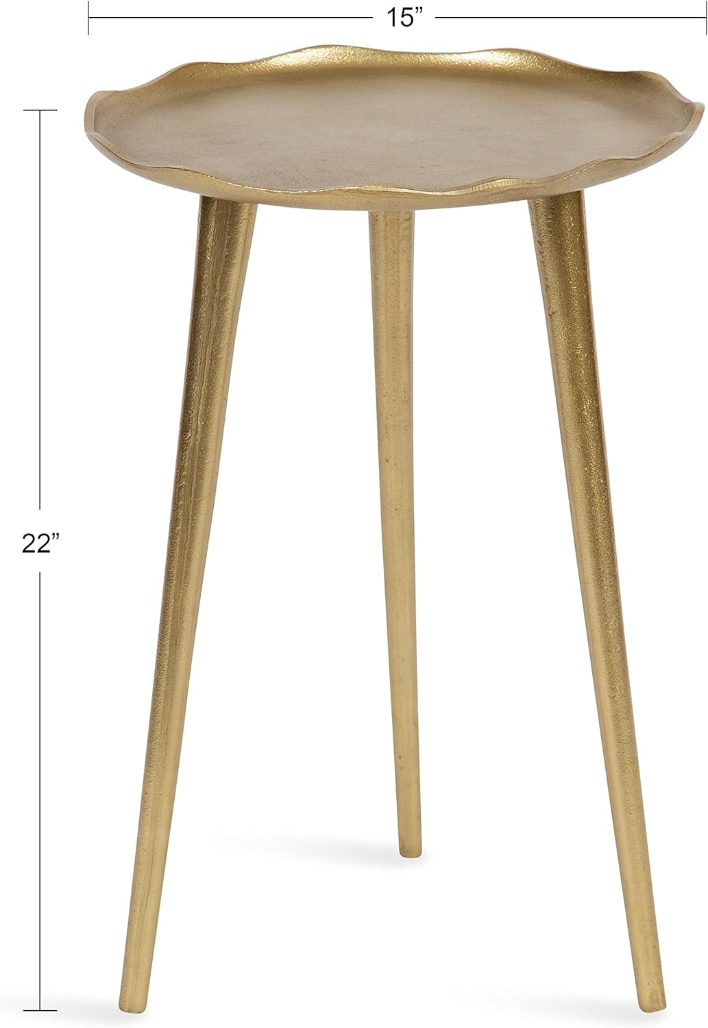 Alessia Modern Round Metal Side Table, Gold