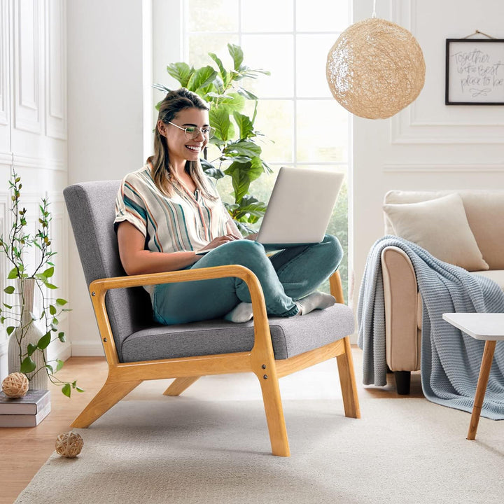 Mid-Century Modern Chair,Accent Chair,Linen