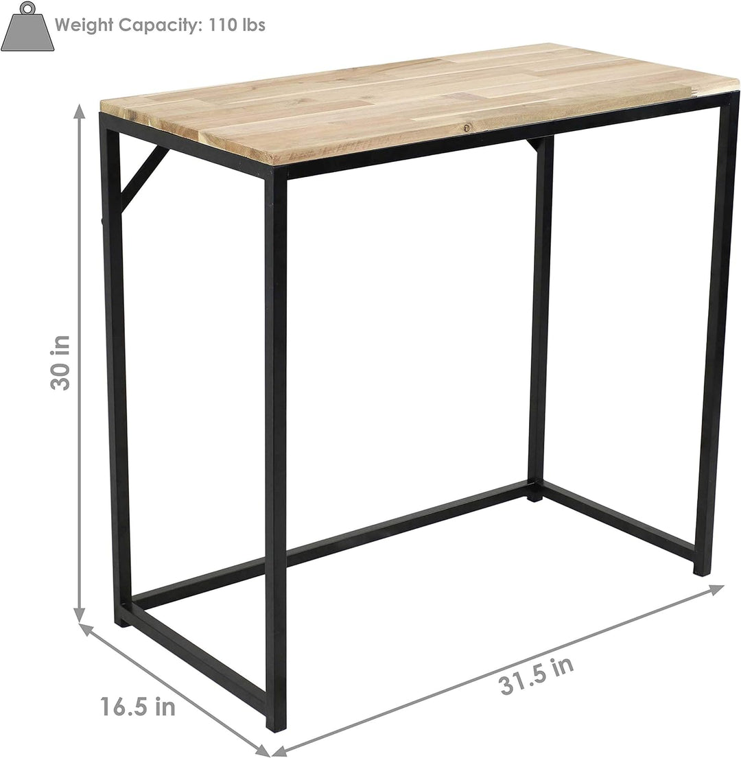 Indoor Unfinished Acacia Wood End Table - Rustic