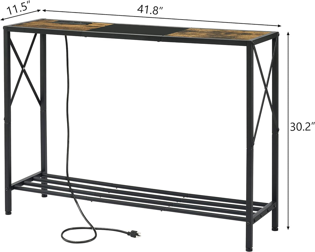 Console Table w/ Charging Station, 41.8" Entryway