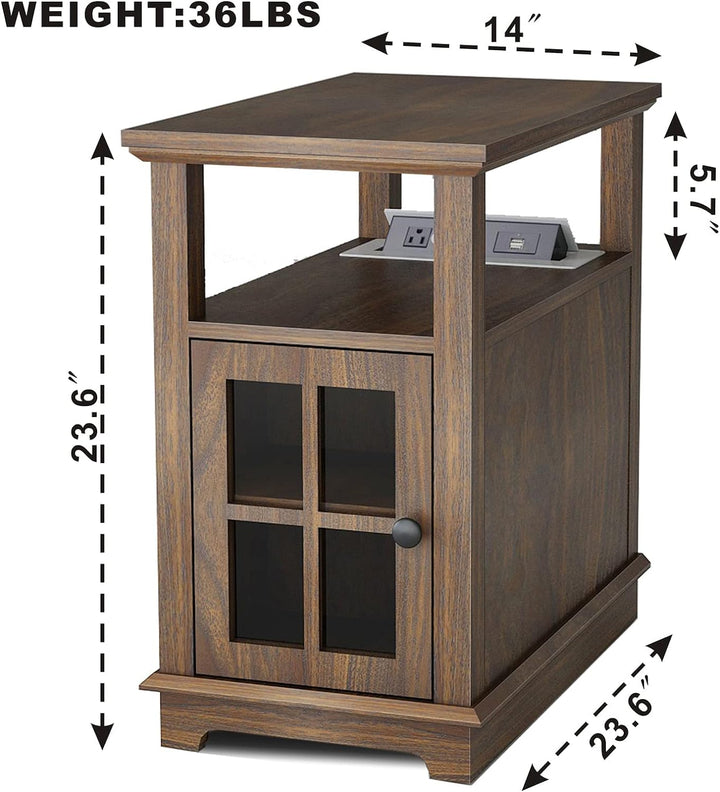 End Table Charging Station Side Table Storage