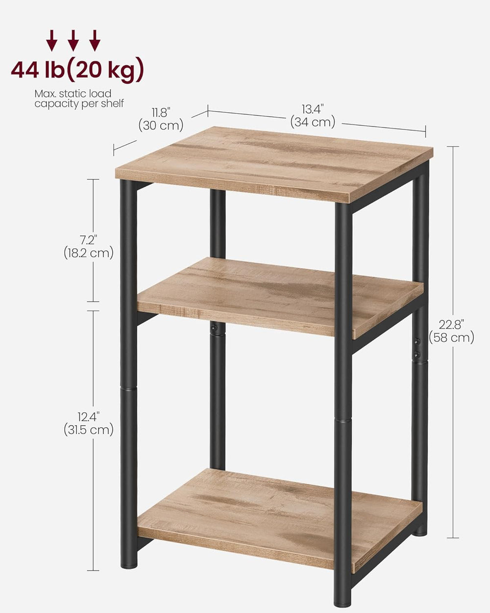 Side Table, Small End Table, Tall Nightstand