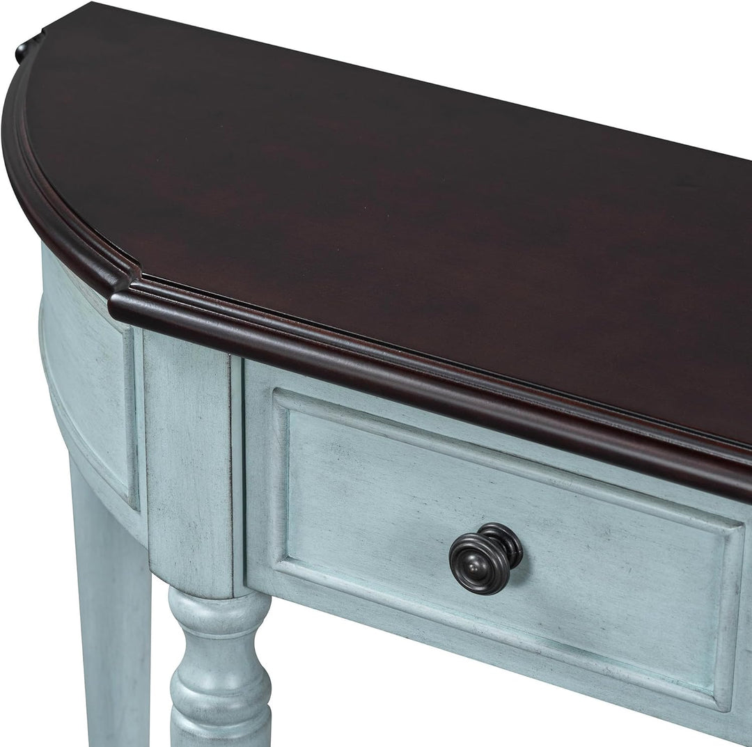 Retro Half Moon Entry Table, Curved Console