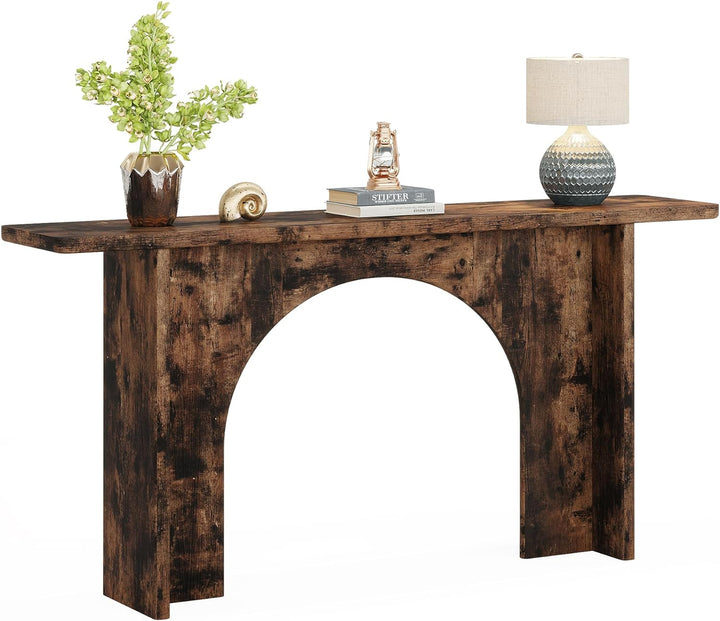 63-Inch Farmhouse Console Table, Rustic Entryway