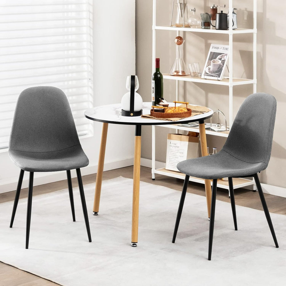 Giantex Modern Dining Chairs, Set of 2, Upholstered Linen, Gray