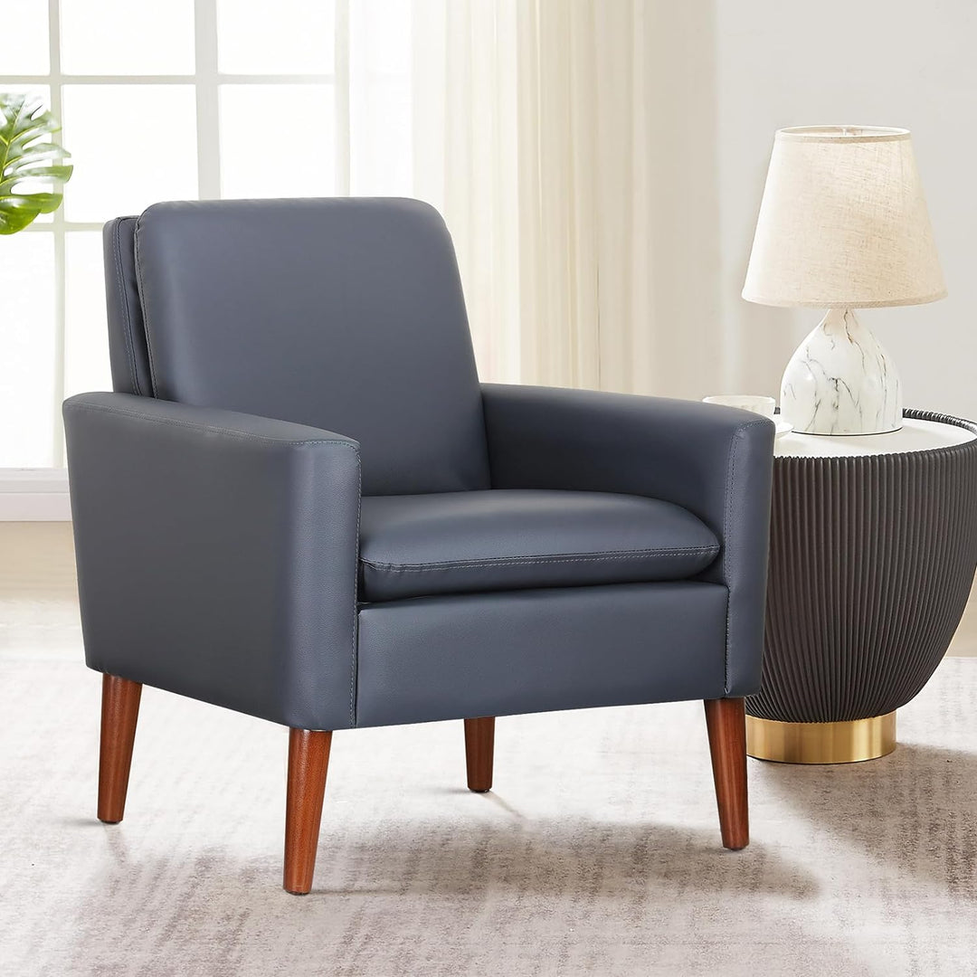 Faux Leather Accent Chair Upholstered Living Room