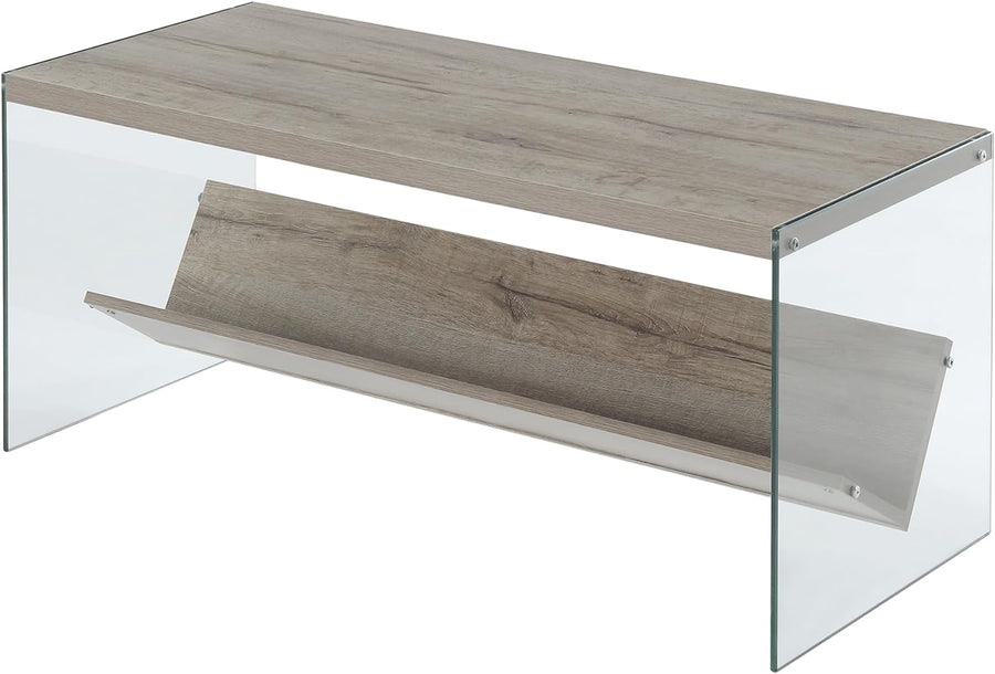 Soho Coffee Table, Sandstone / Glass