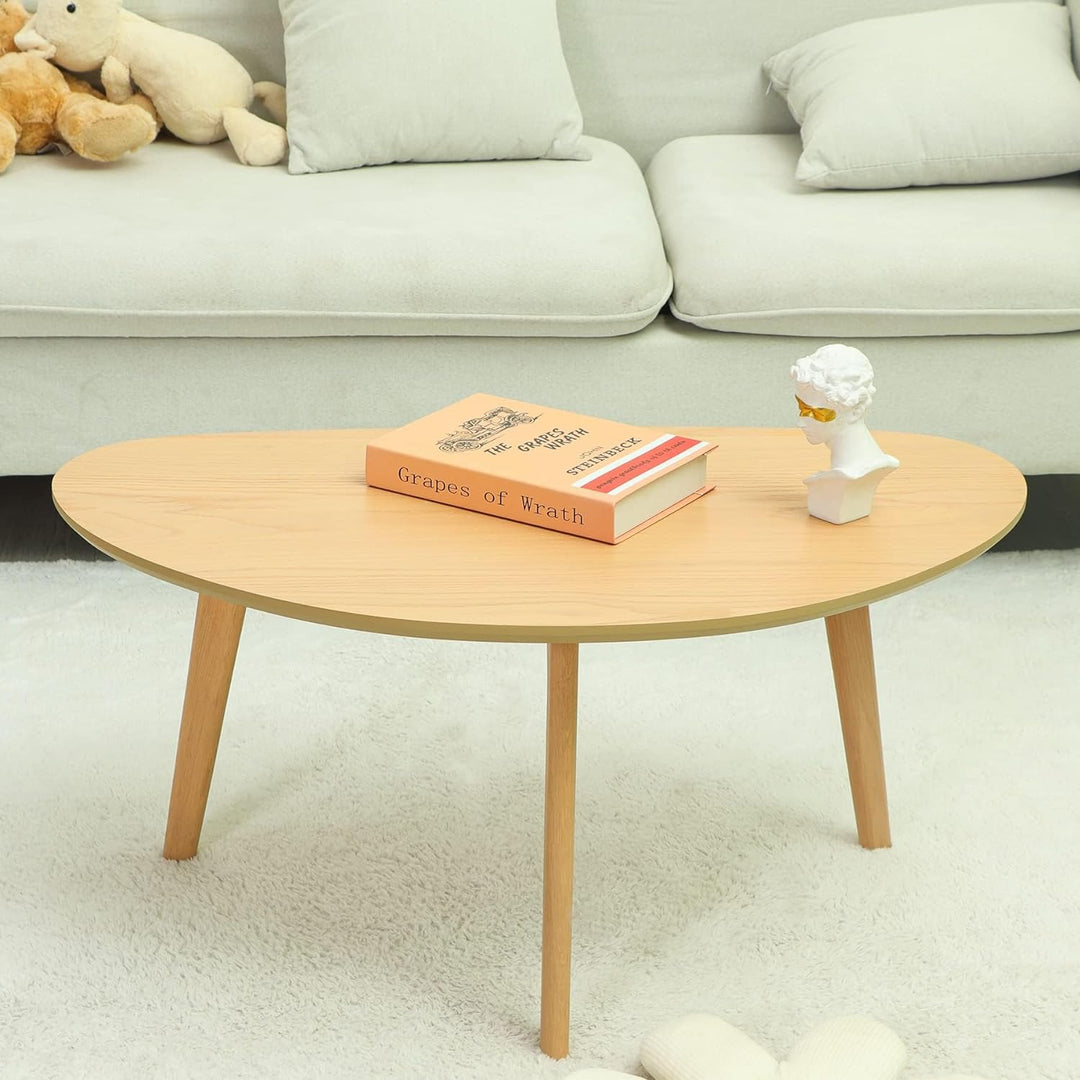 Small Oval Coffee Table, Mid-Century Modern, Minimalist