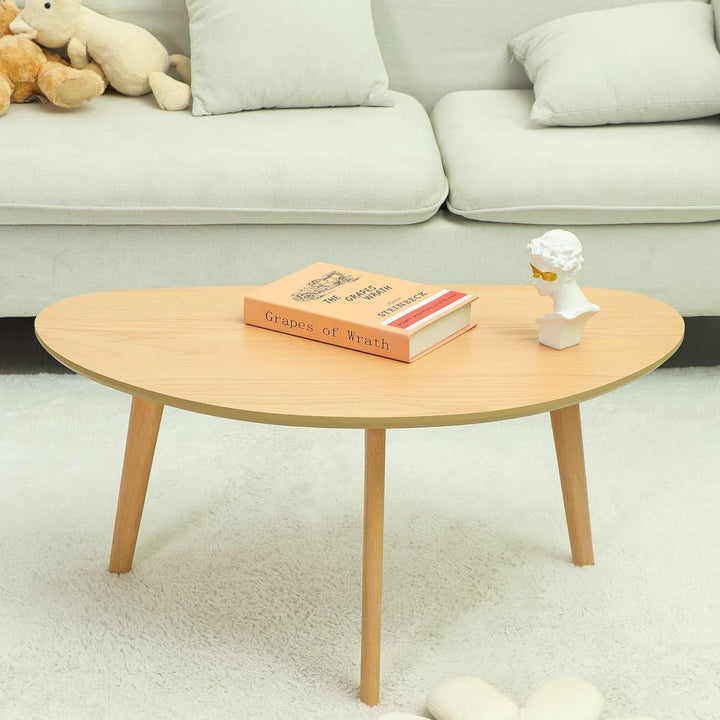 Small Oval Coffee Table, Mid-Century Modern, Minimalist