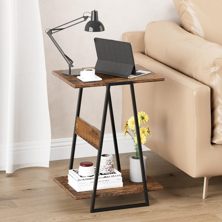 Small Side Table - 2 Tier Slim End Tables