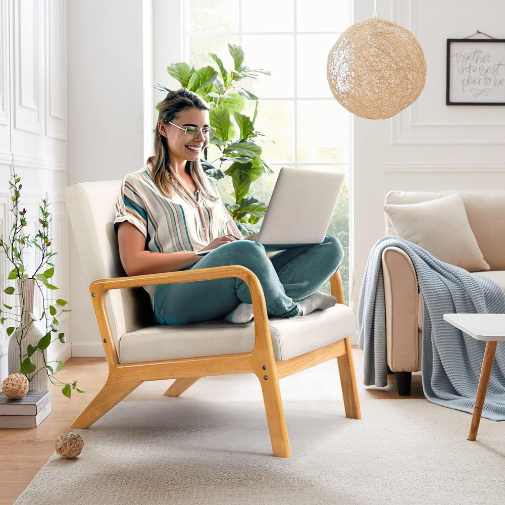 Mid-Century Modern Chair,Accent Chair,Linen