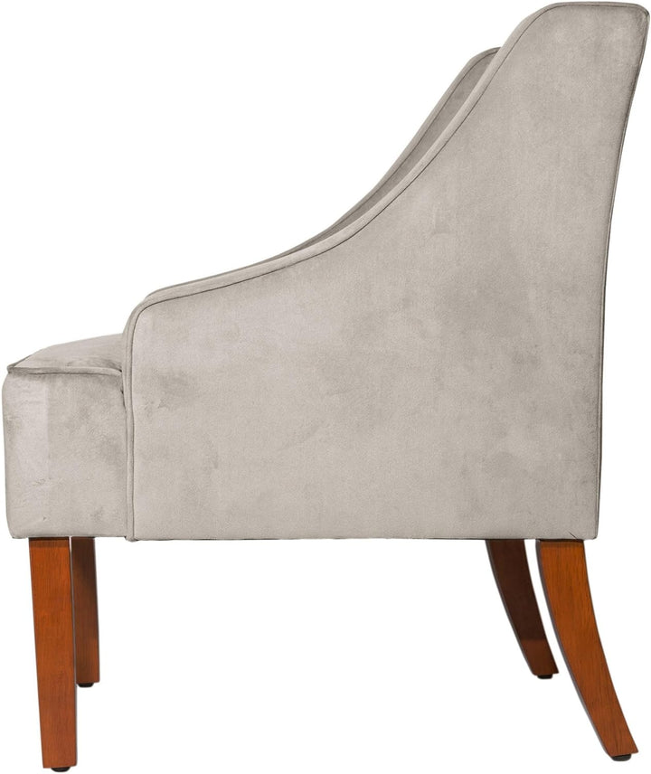 Swoop Arm Accent Chair, Velvet Grey