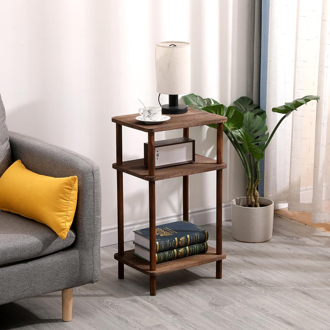 2 Pack Solid Wood End Tables, 3-Tier Side Tables