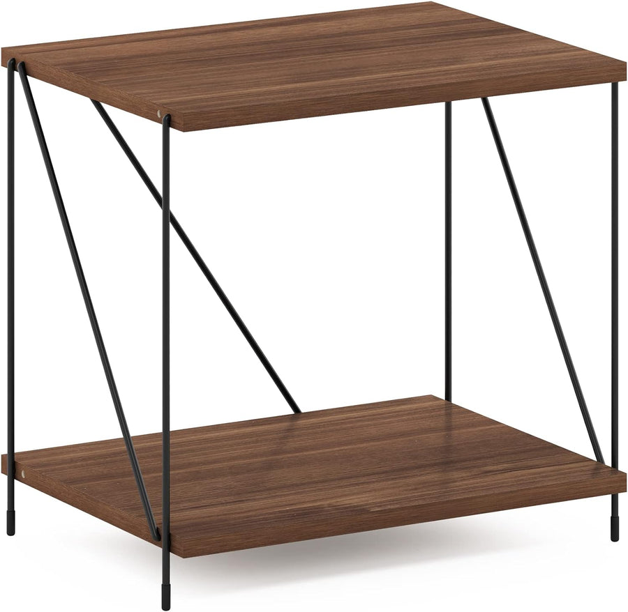 Furinno Besi Industrial Multipurpose Side Table, Walnut Cove