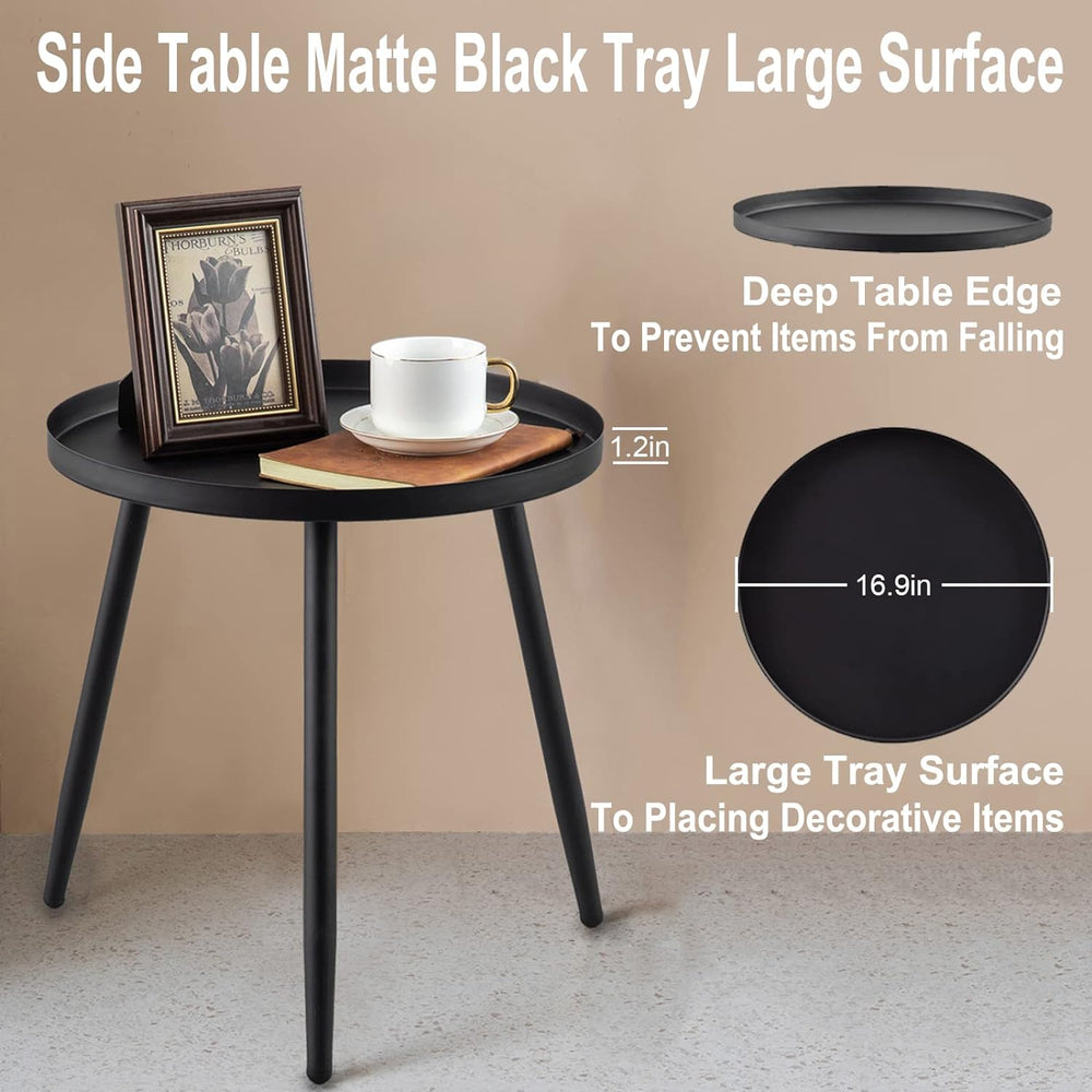 Accent Table, Waterproof, Matte Black.