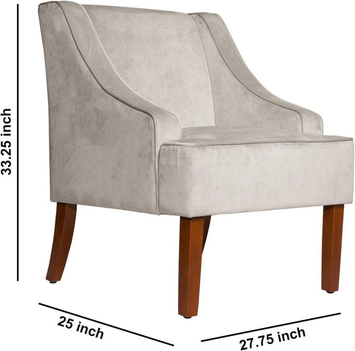 Swoop Arm Accent Chair, Velvet Grey