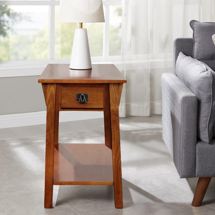 Leick Mission End Table with Drawer, Solid Wood