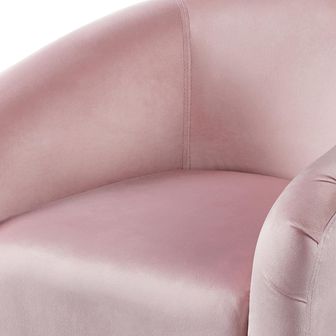 Velvet Accent Chair, Modern Club Chair Upholstered Armchair with Solid Legs Comfy Sofa Chair, Pink