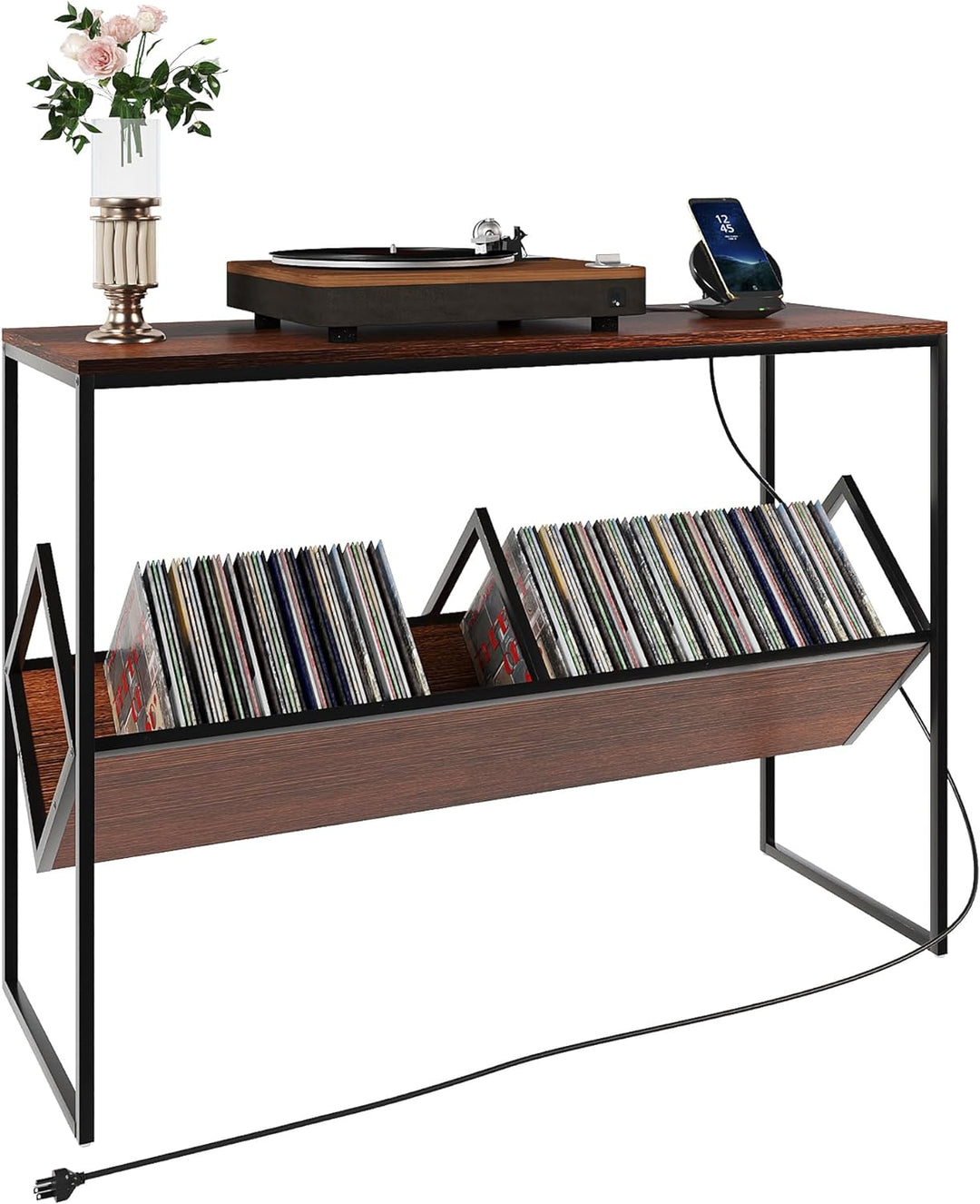 Industrial Millwork Console Table - 43" with Power & USB