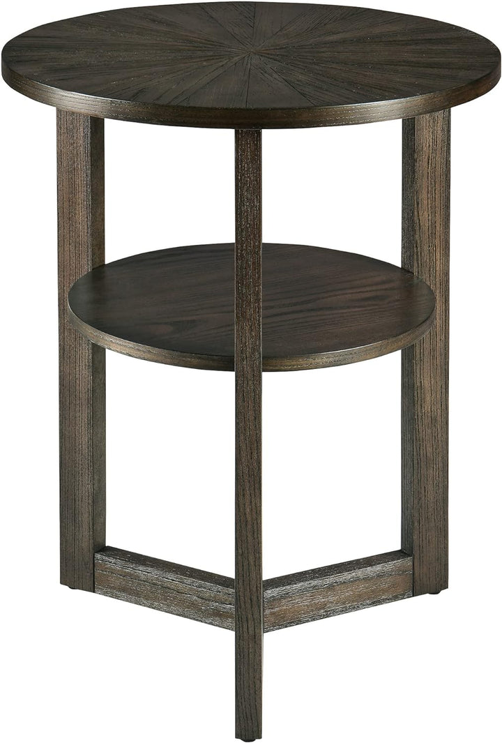 Small Round End Table 2-Tier Shelf 24''H 19.3''D