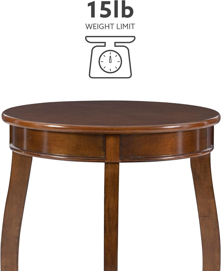 Hazelnut Round Shelf Table, 18" x 18" x 24