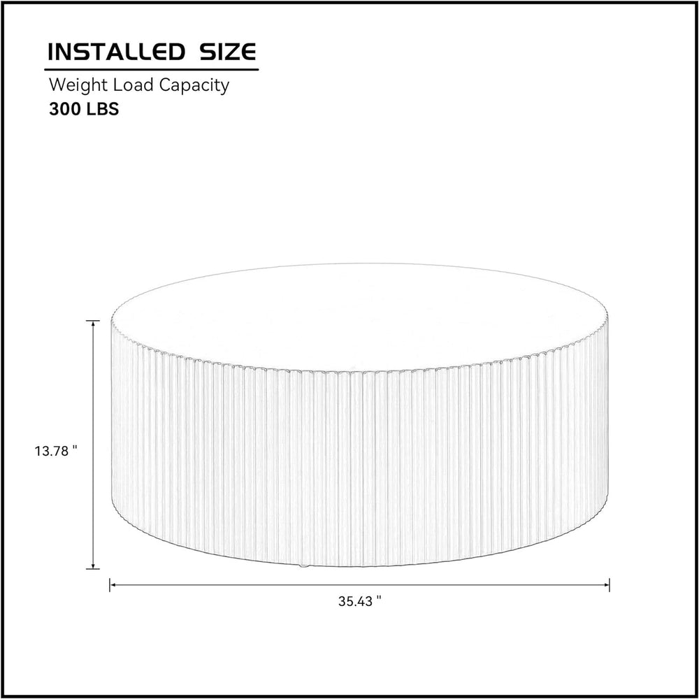 White Round Coffee Table for Living Room, Apartment, and Mall