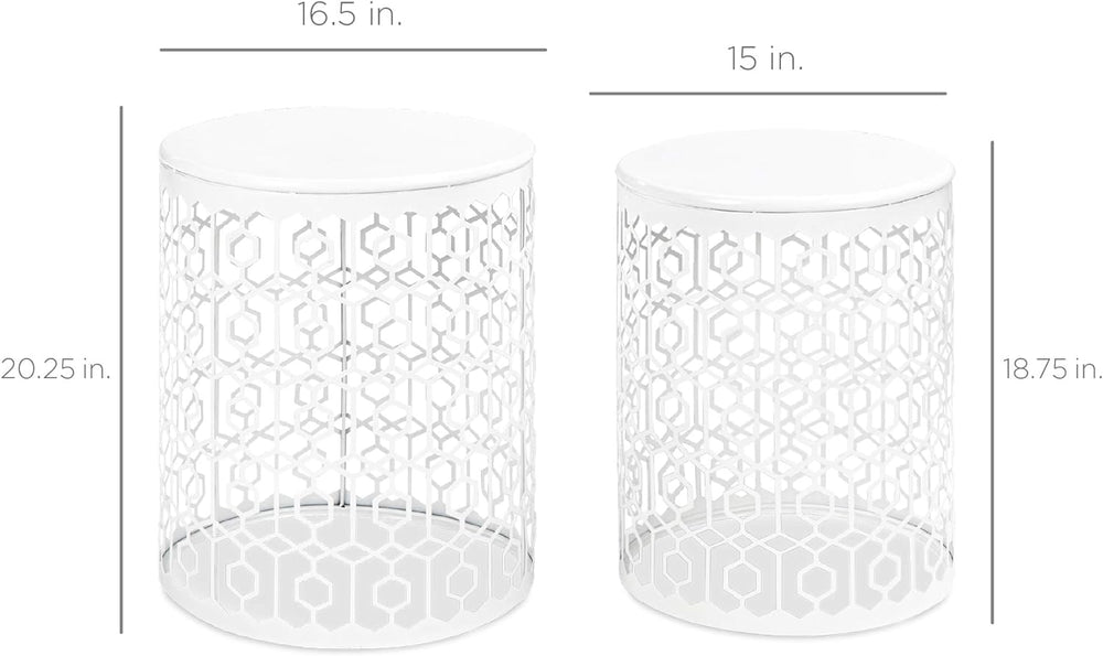 Metal Accent Table, Set of 2 - White