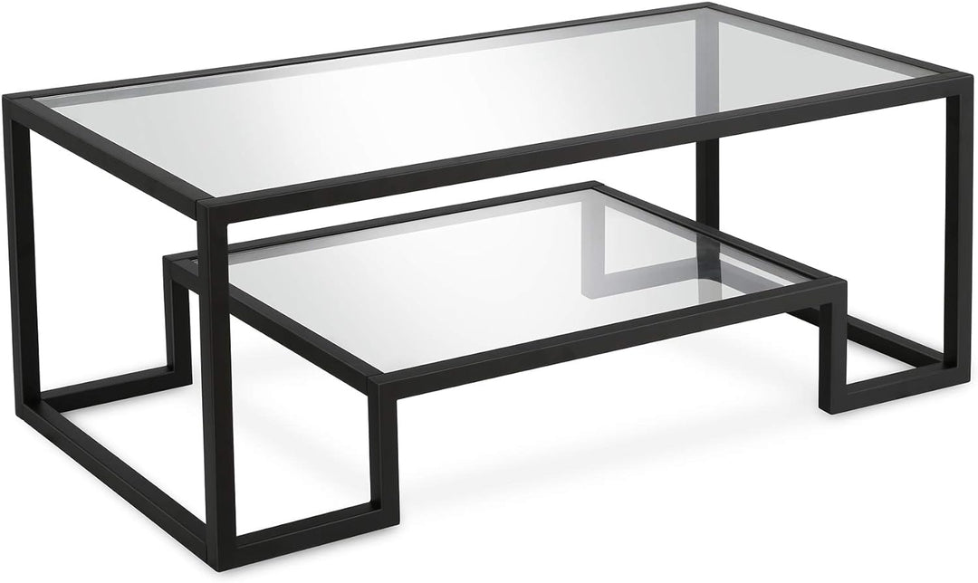 Henn&Hart Rectangular Coffee Table, Blackened Bronze, Modern