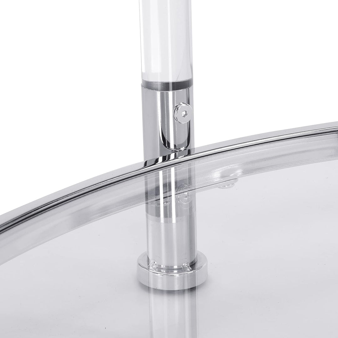 Tempered Glass Round Coffee Table, Modern Acrylic Legs