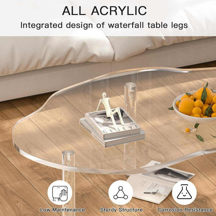 Acrylic Cloud Shape Coffee Table, Clear