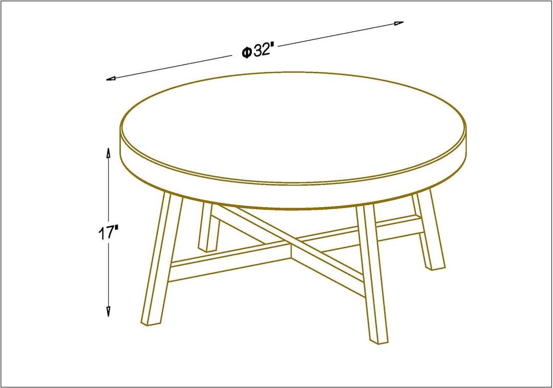 Seagrass Coffee Table with Pine Wood X Base, Whitewash