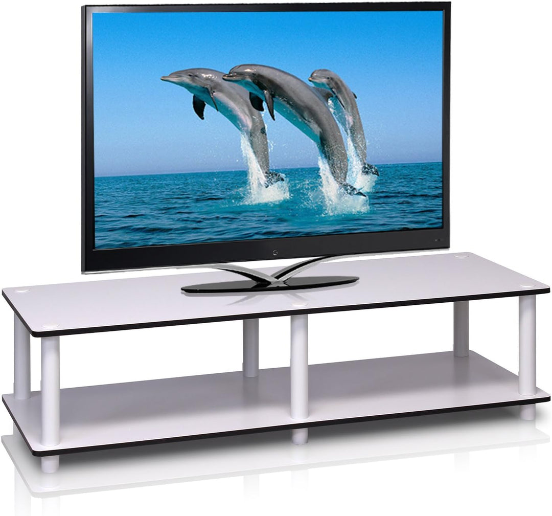 Furinno Wide TV Stand, White