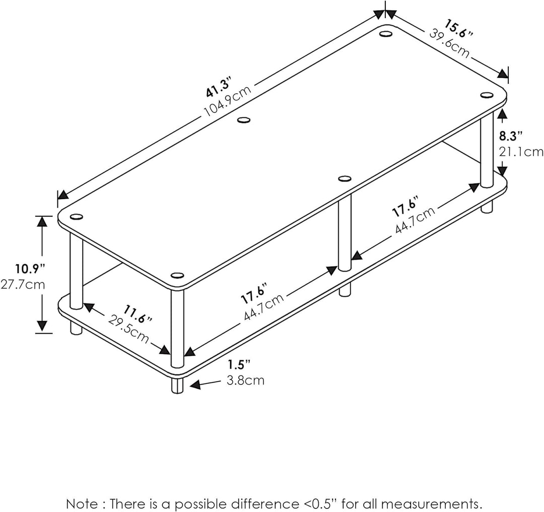 Furinno TV Stand, Plain White