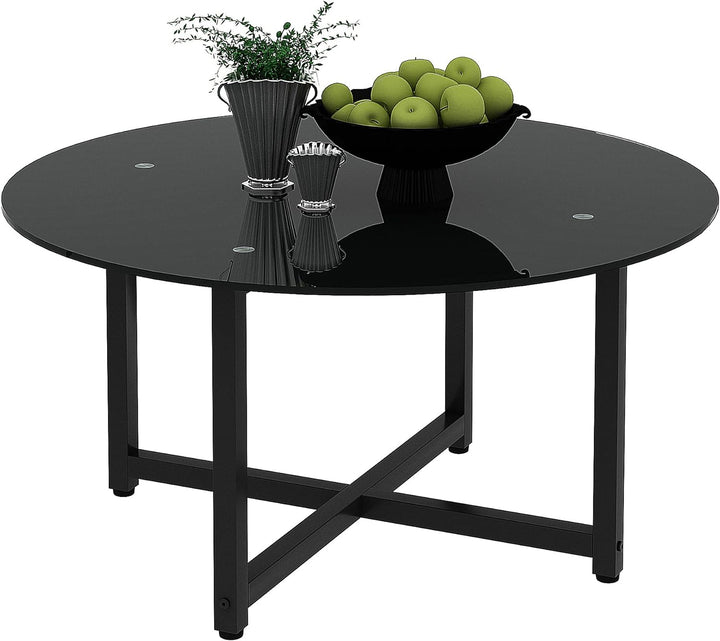 Elegant Glass Coffee Table, Black