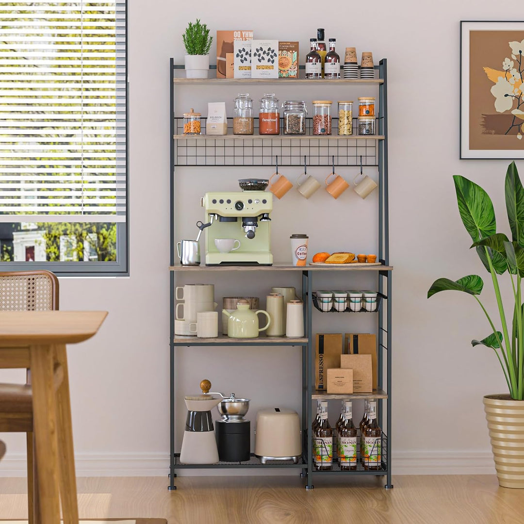 Farmhouse Coffee Bar Cabinet, Rustic Brown