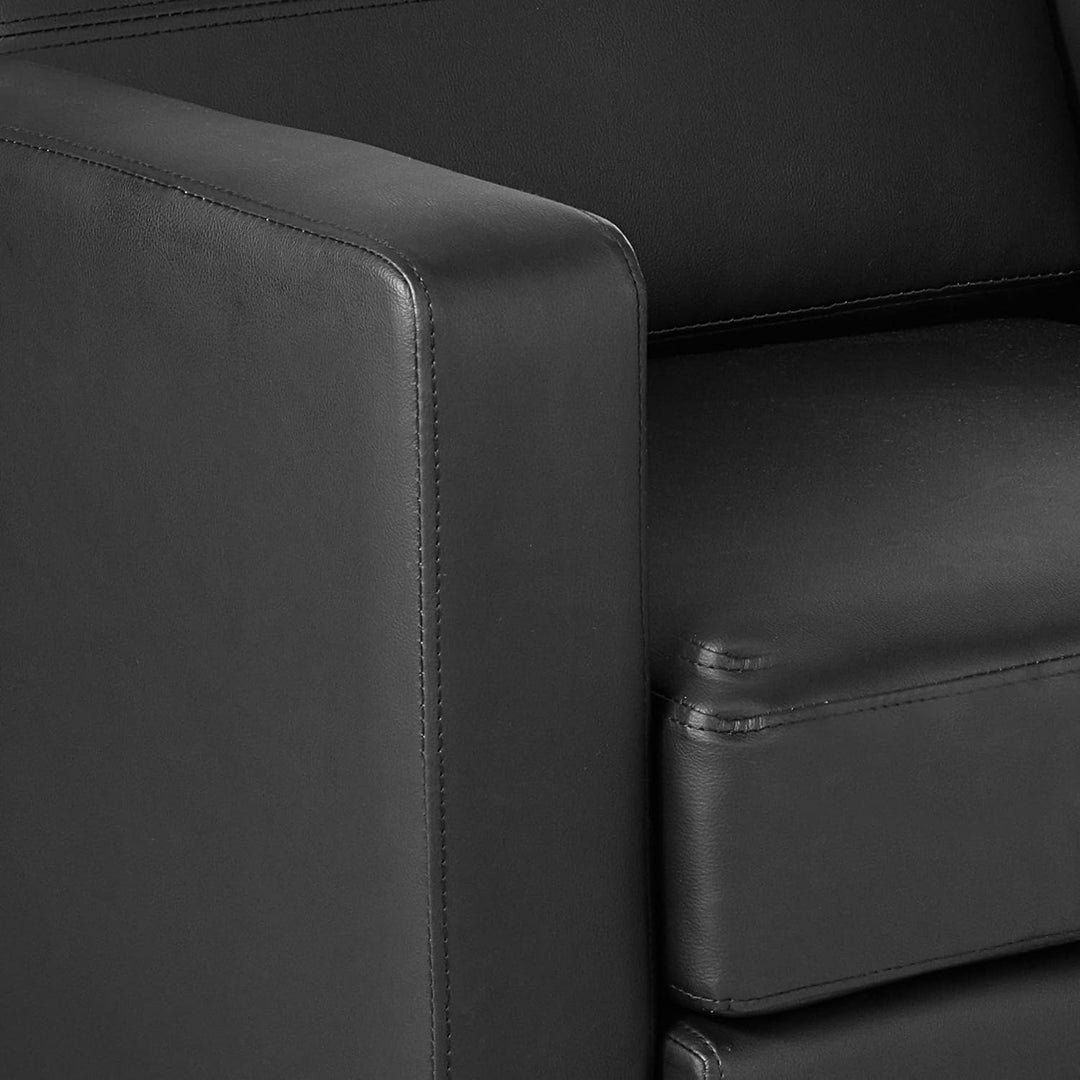 OSP Pacific Armchair, Black Vinyl, Silver Legs