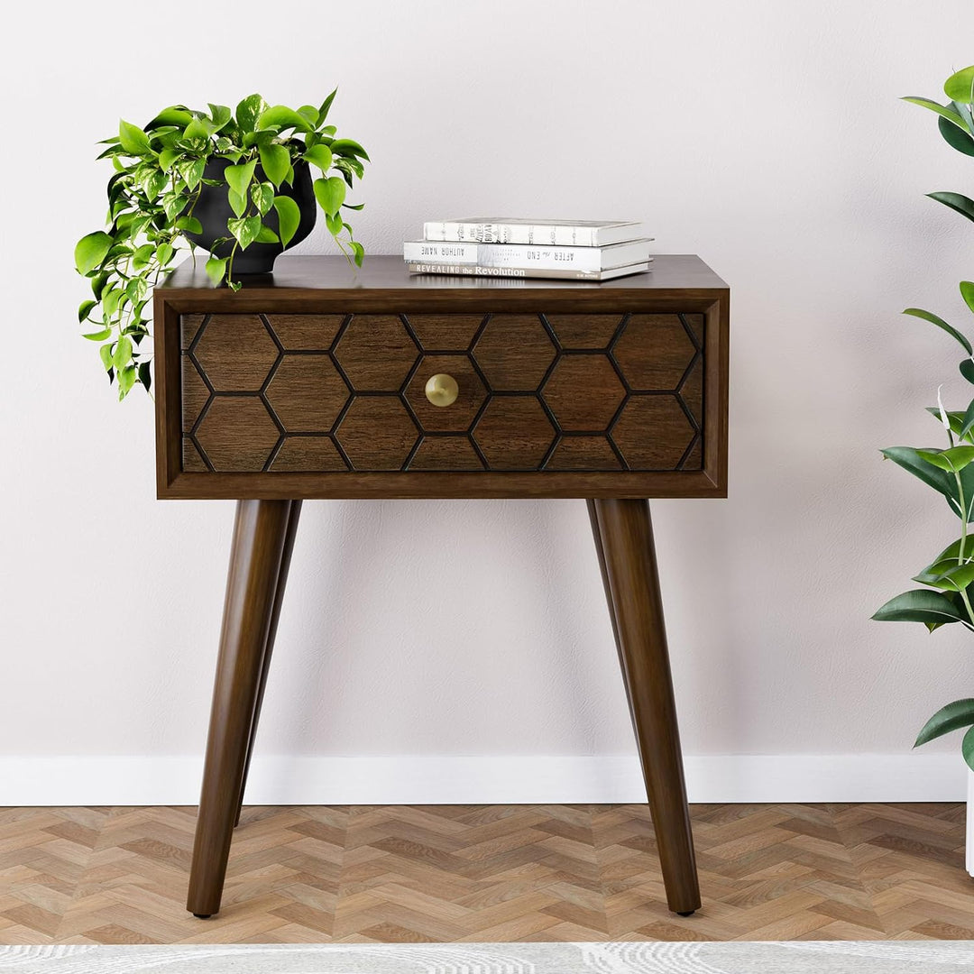 Modern End Table 1 Drawer Bedside Nightstand