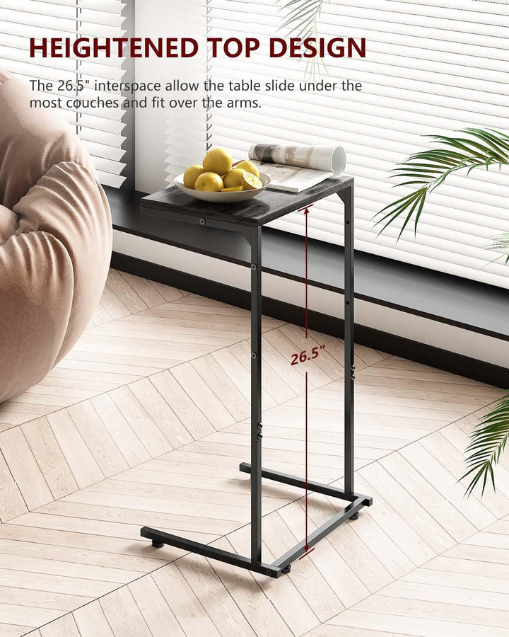 C Shaped End Table w/ Charging Station, Storage Bag