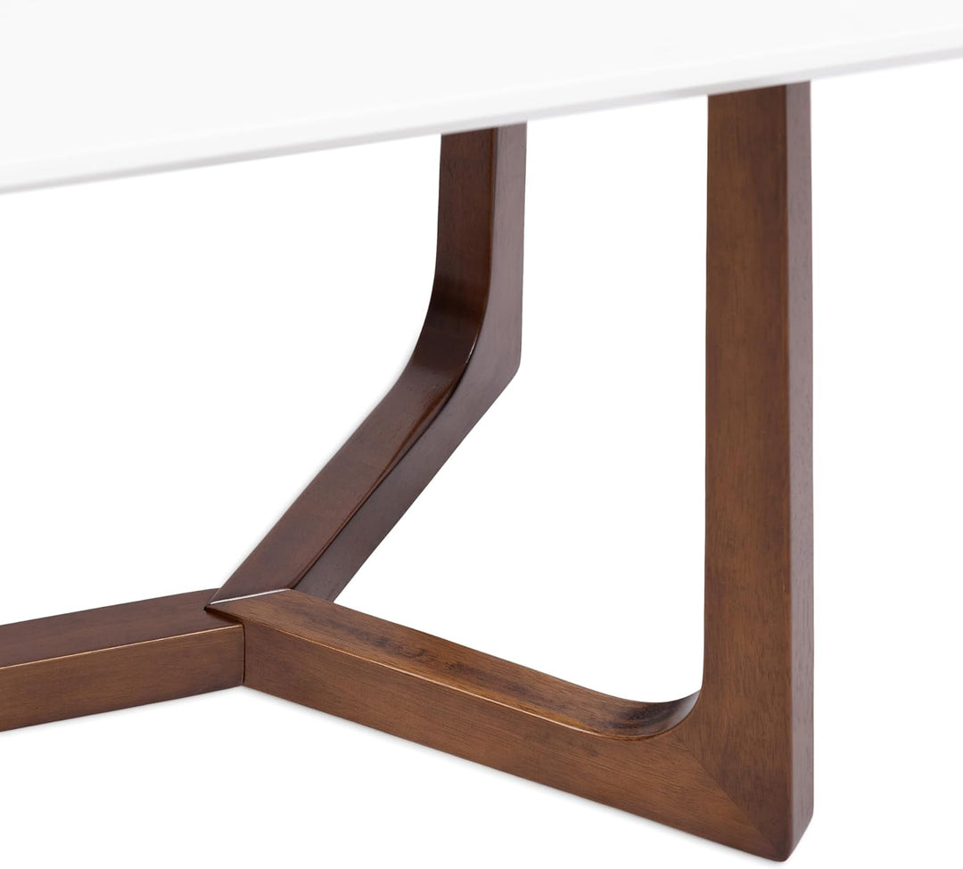 Kate and Laurel Olivant Mid-Century Modern Coffee Table, White/Walnut Brown