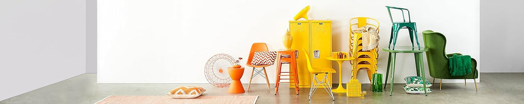 Haste Contemporary Modern Hourglass Accent Stool Orange