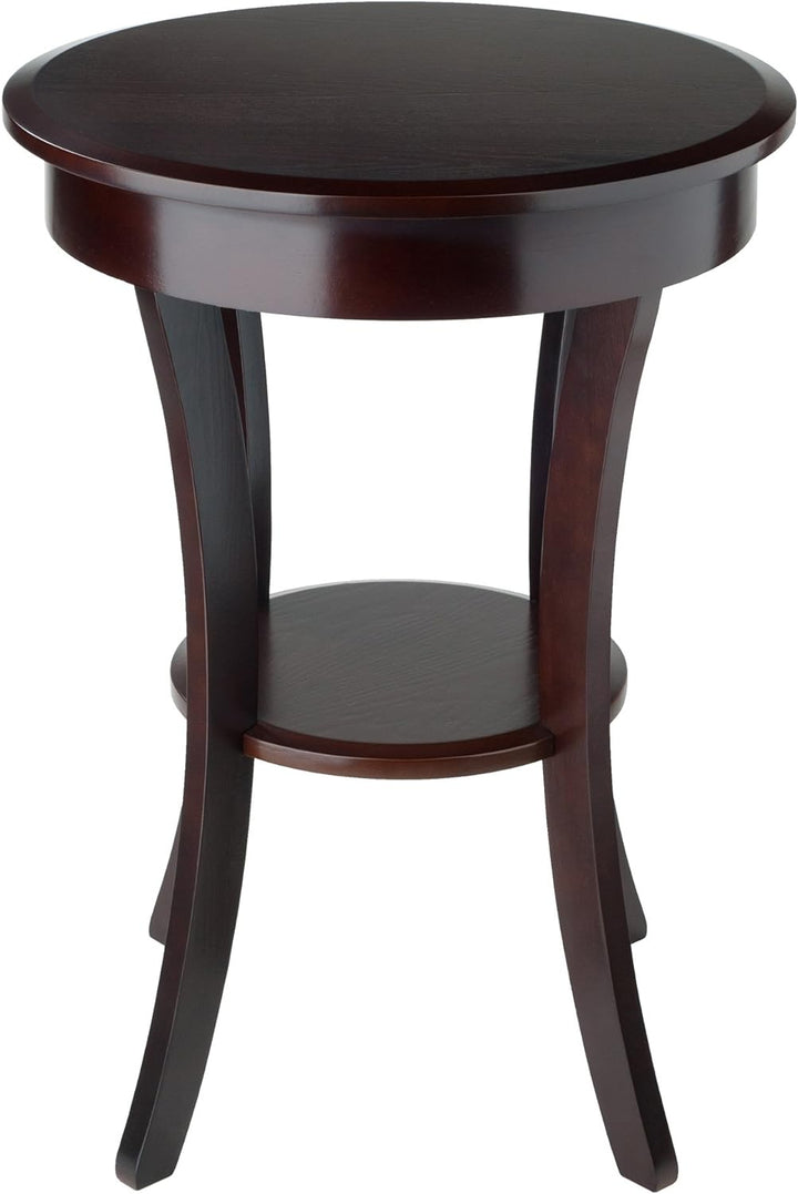 Wood Sasha Accent Table, Cappuccino, 20x20x27